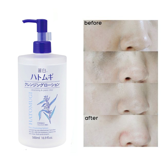 Nước tẩy trang Hatomugi chiết xuât ý dĩ giúp sạch da, vệ sinh, giữ ẩm 500ml