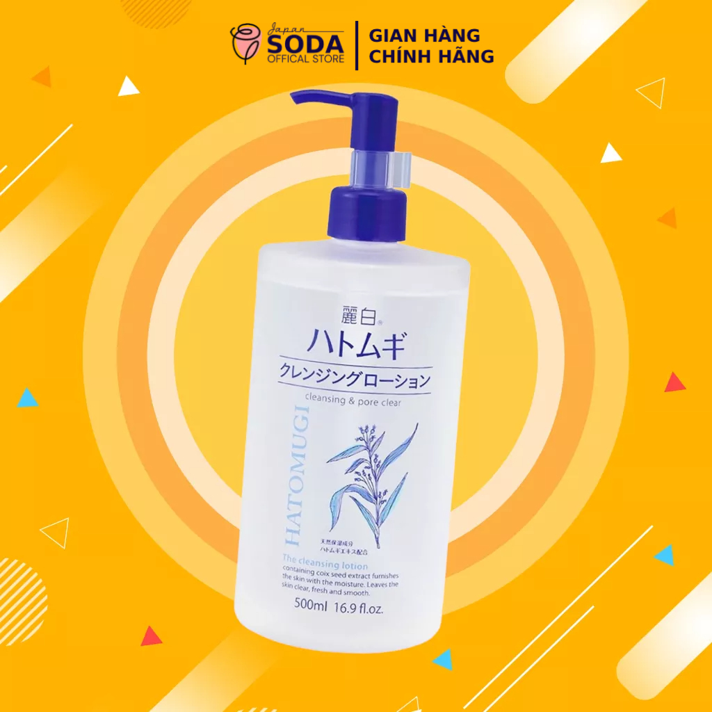 Nước tẩy trang Hatomugi chiết xuât ý dĩ giúp sạch da, vệ sinh, giữ ẩm 500ml