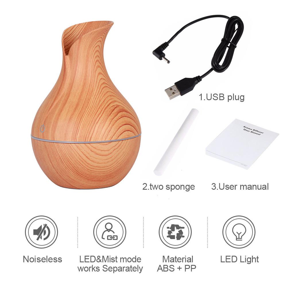Máy xông tinh dầu Mini phun sương, khuếch tán, hương thơm, đuổi muỗi, bình hoa 130ml