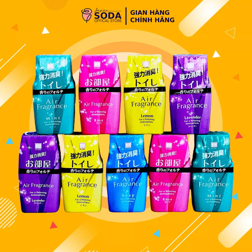 Hộp sáp thơm Air Fragrance khử mùi, thơm phòng, bay mùi toilet chiết xuất tinh dầu 200ml 6 mùi hương