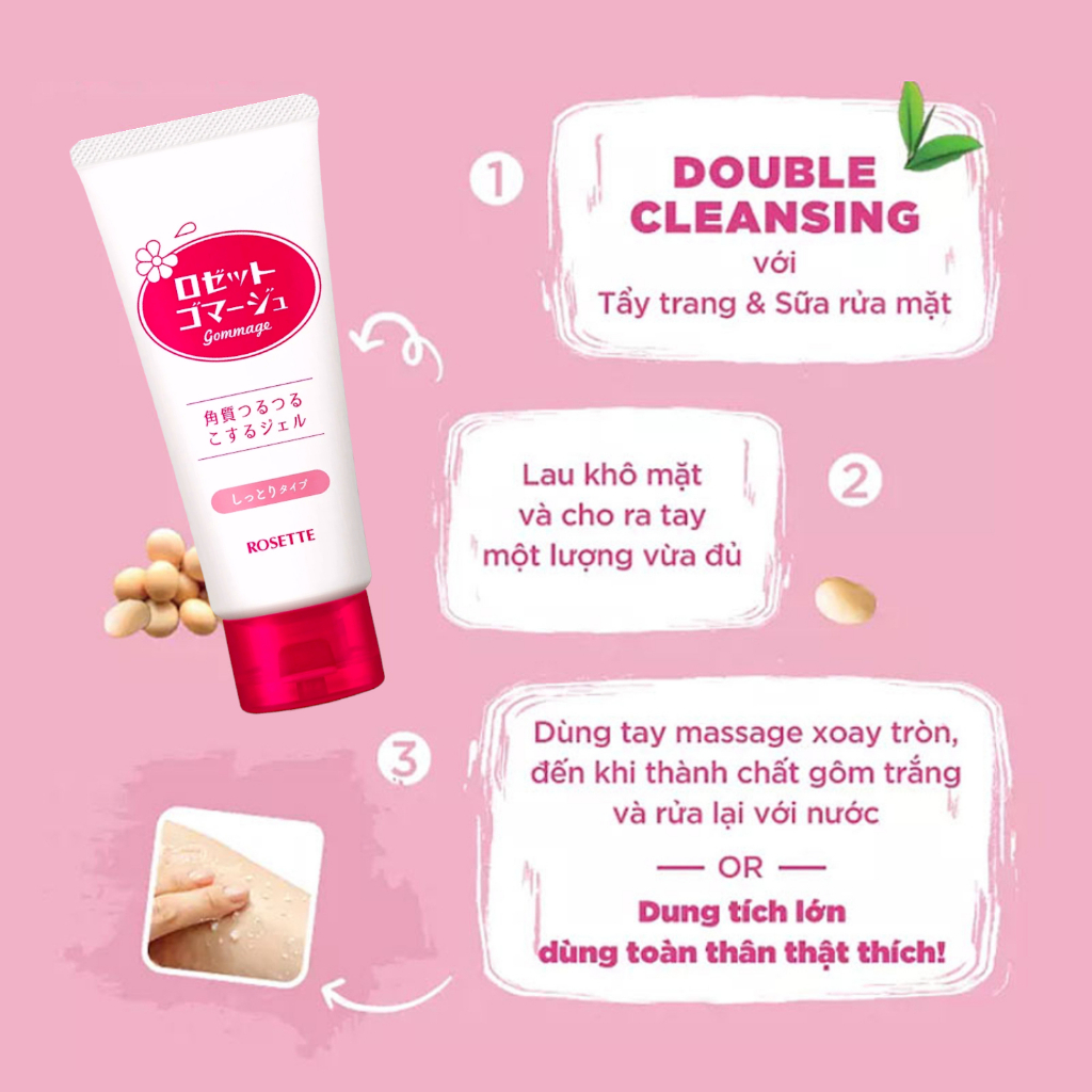 Tẩy da chết Rosette dành cho da khô, da thường, da nhạy cảm, da dầu type 120g