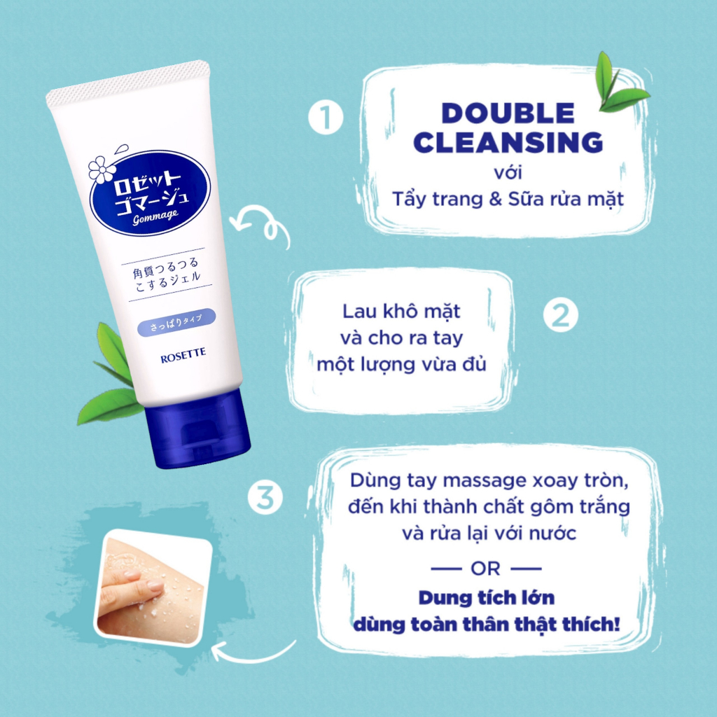 Tẩy da chết Rosette dành cho da khô, da thường, da nhạy cảm, da dầu type 120g