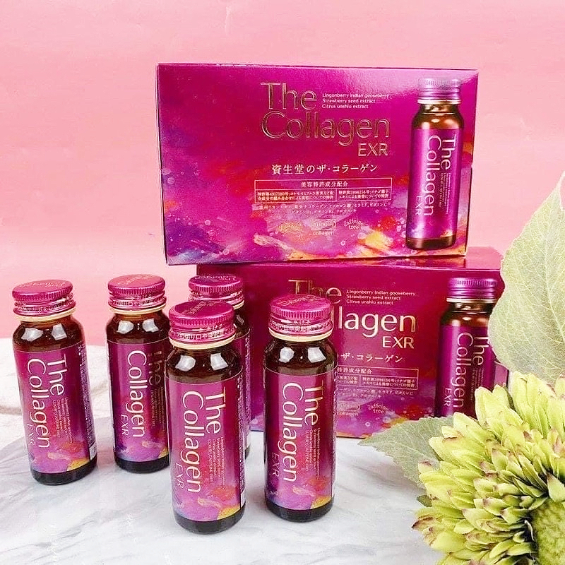 Nước uống The Collagen EXR SHISEIDO nâng cấp vẻ đẹp nàn da, mượt tóc, bóng móng tay hộp 10 lọ