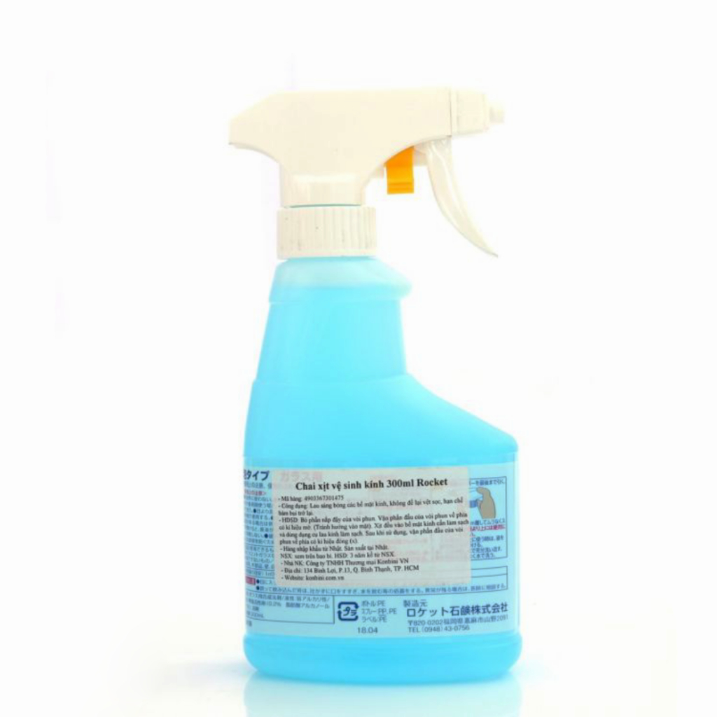 Chai xịt kính Rocket vệ sinh kính, rửa kính, lau gương siêu sạch trong 300ml