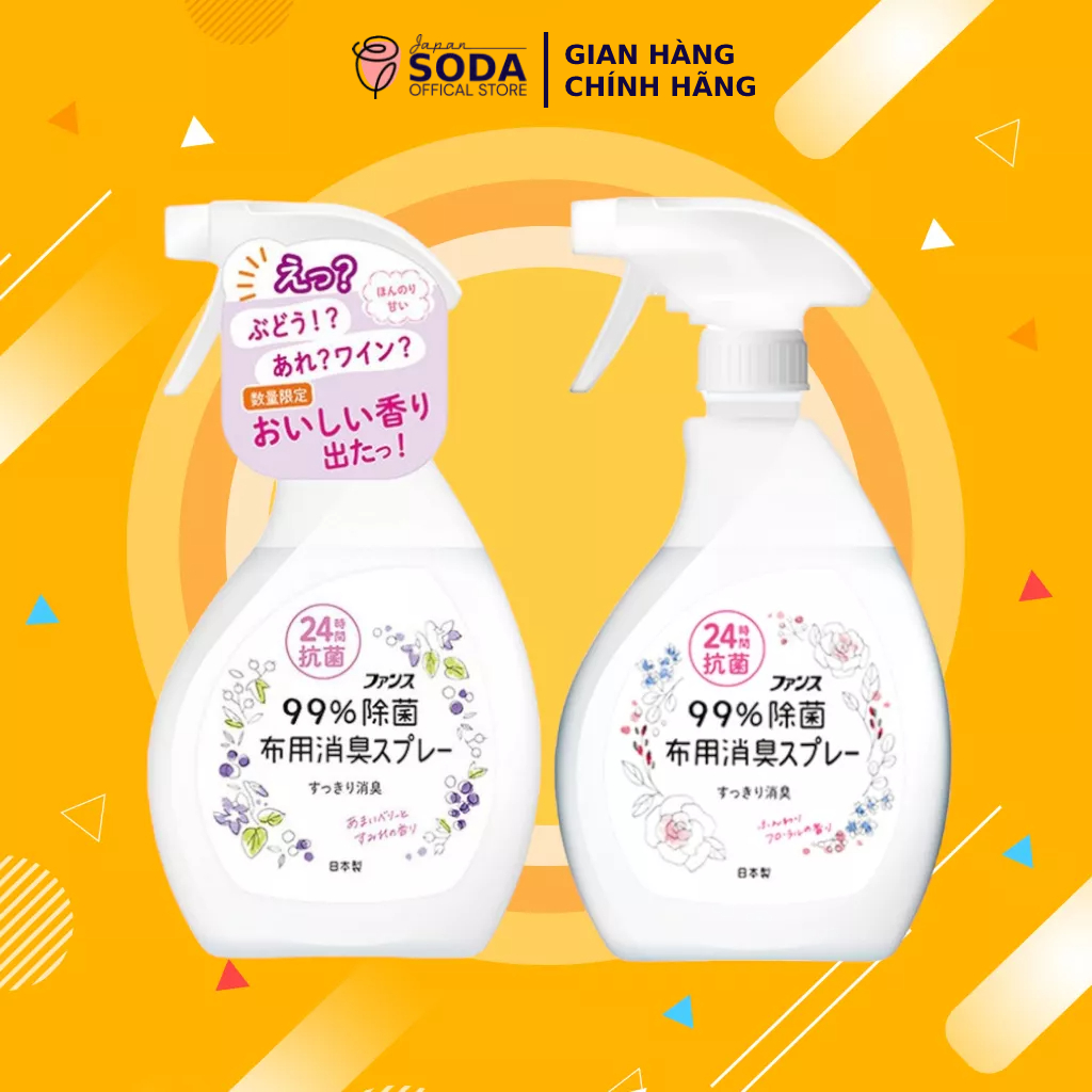 Xịt thơm quần áo Nhật Bản kháng khuẩn giúp ngát hương và sạch khuẩn 380ml