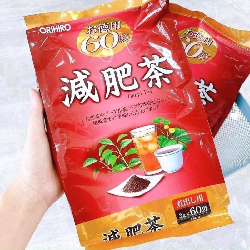 Trà giảm cân Orihiro Genpi vị Ô Long hỗ trợ giảm mỡ bụng, giảm cân an toàn gói 60 túi lọc