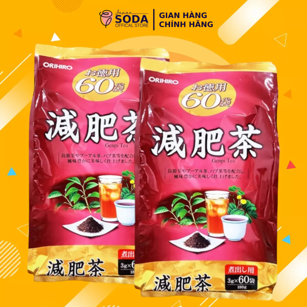 Trà giảm cân Orihiro Genpi vị Ô Long hỗ trợ giảm mỡ bụng, giảm cân an toàn gói 60 túi lọc