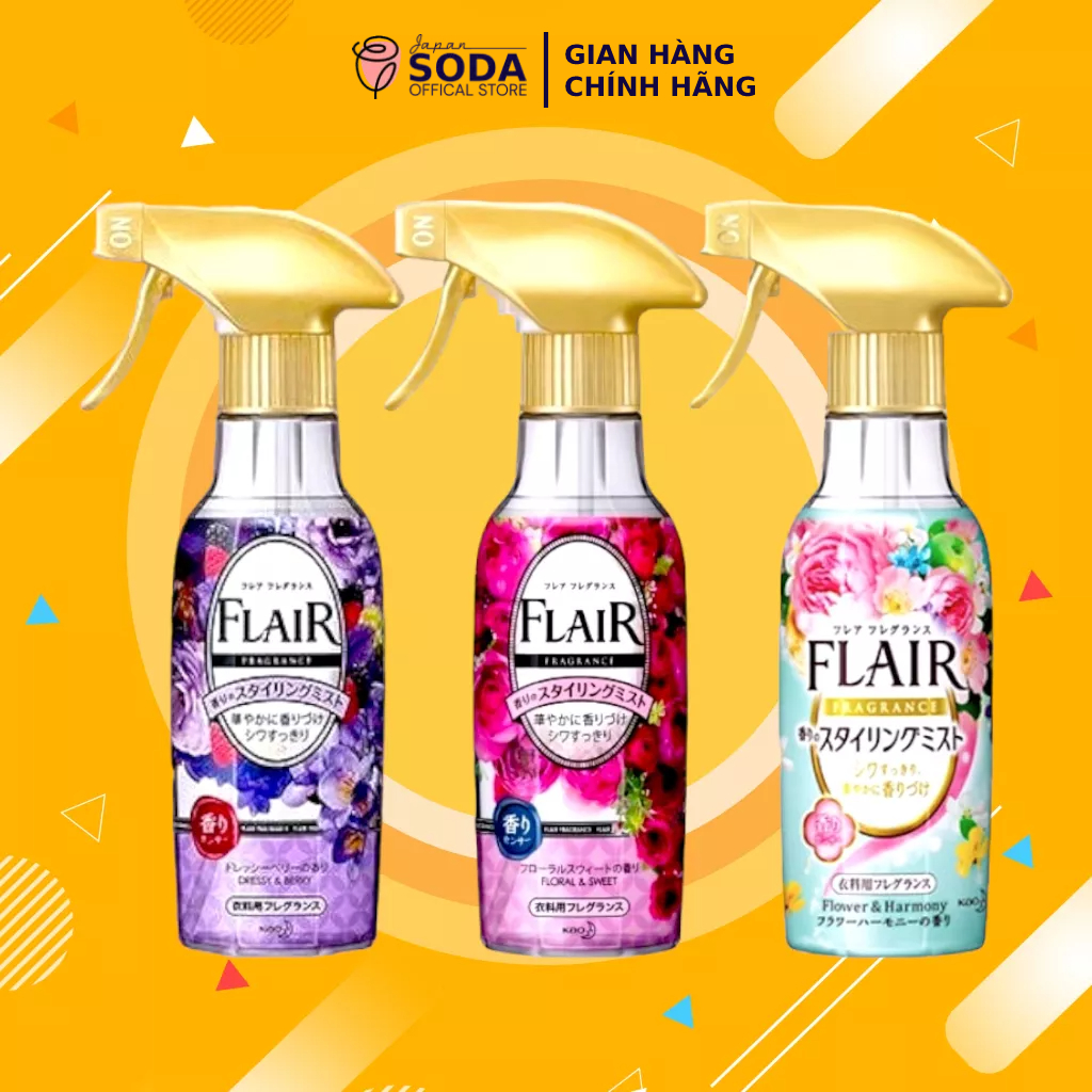 Chai xịt KAO làm thơm và duỗi phẳng quần áo mùi hương tùy chọn 270ml