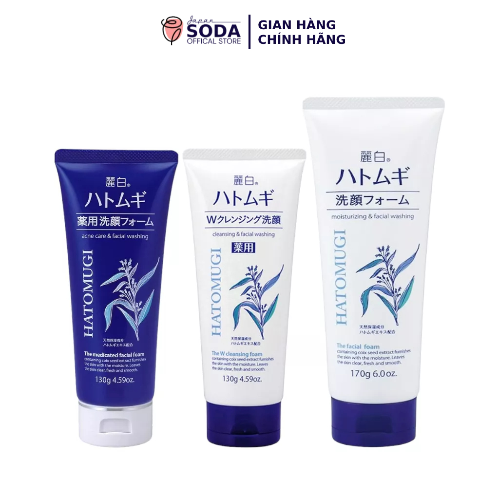 Sữa rửa mặt Hatomugi sữa rửa mặt ý dĩ trắng da 130g