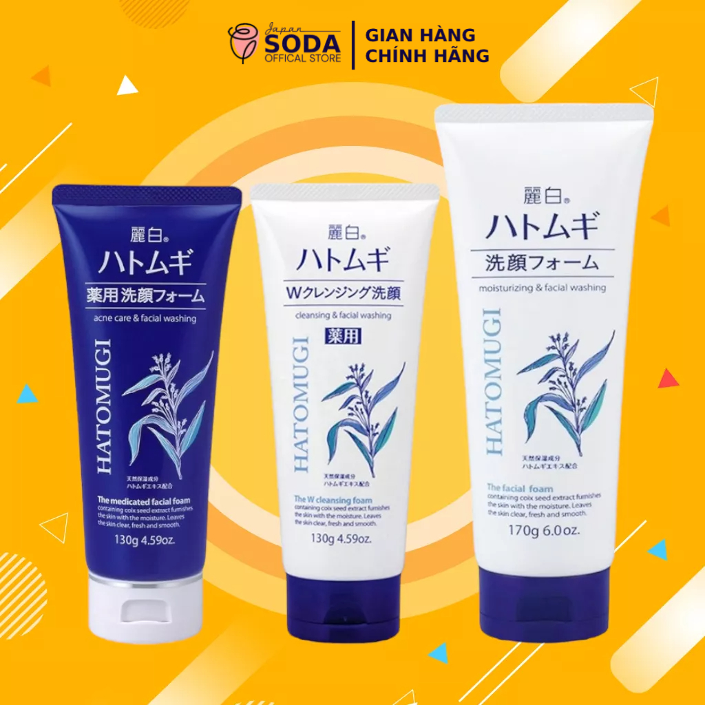 Sữa rửa mặt Hatomugi sữa rửa mặt ý dĩ trắng da 130g