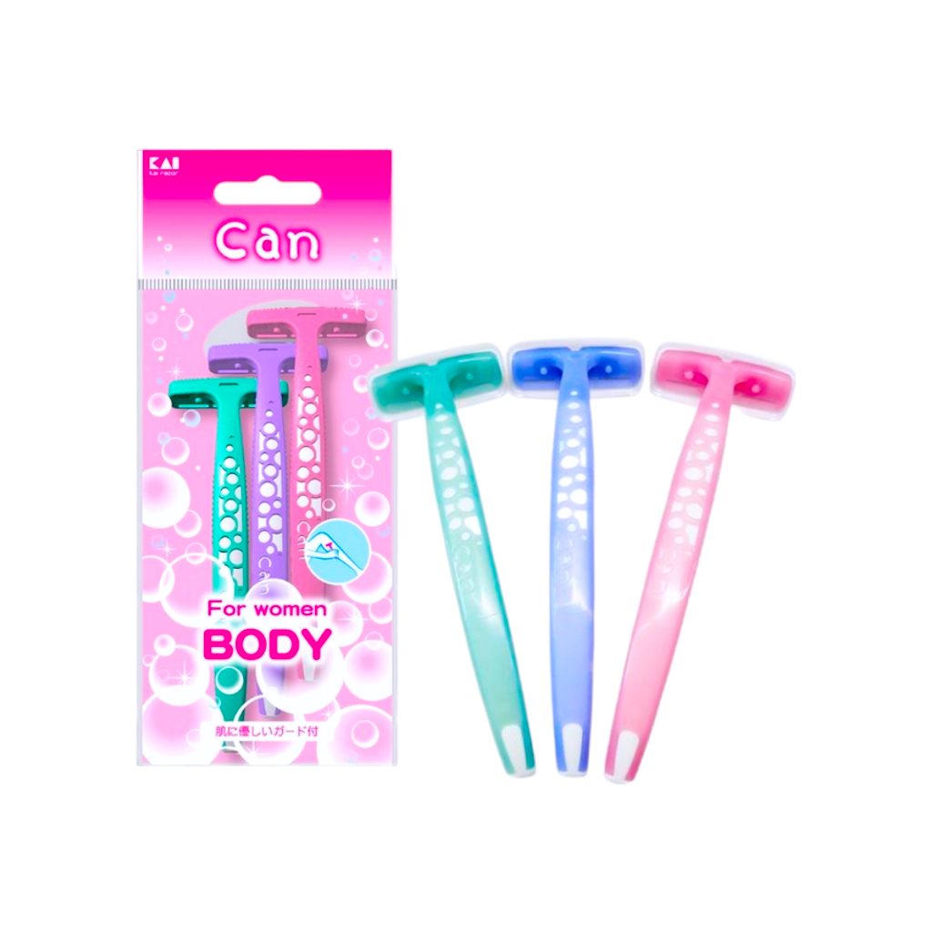 Bộ dao cạo lông mày Kai Can, dao cạo lông mặt, dao cao lông cơ thể Nhật Bản set 3 chiếc