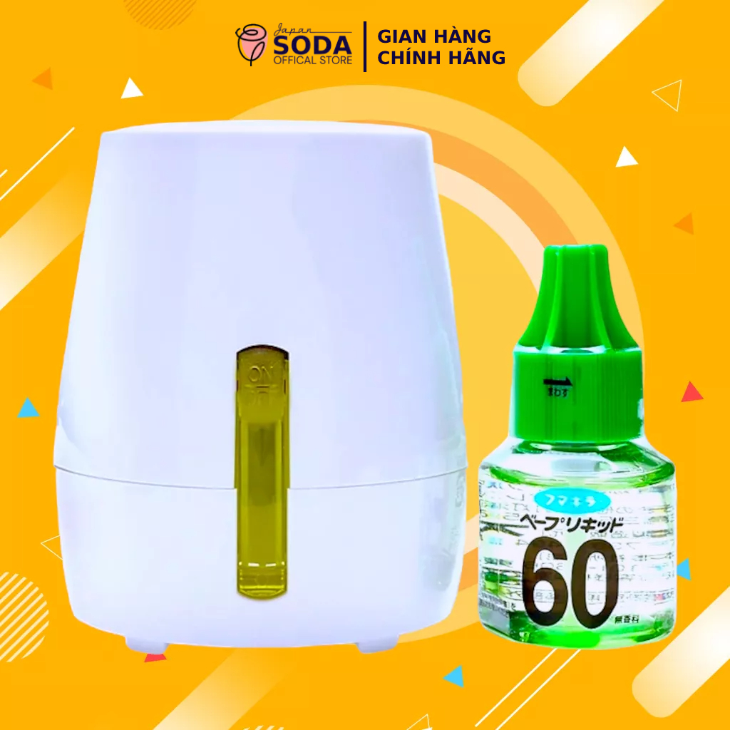 Máy xông tinh dầu Nhật Bản phun sương đuổi muỗi kèm lọ tinh dầu 60 ngày