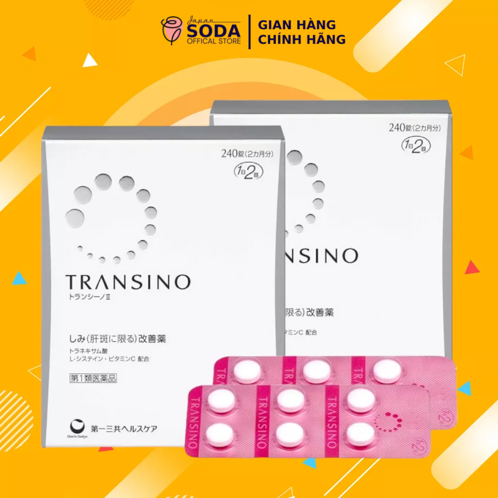 Viên uống trắng da Transino giảm nám thàn nhan 240 viên