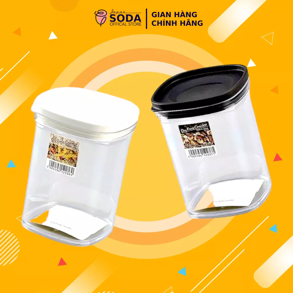 Hộp đựng thực phẩm khô Canister 520ml Nhật Bản 2 màu trắng - đen