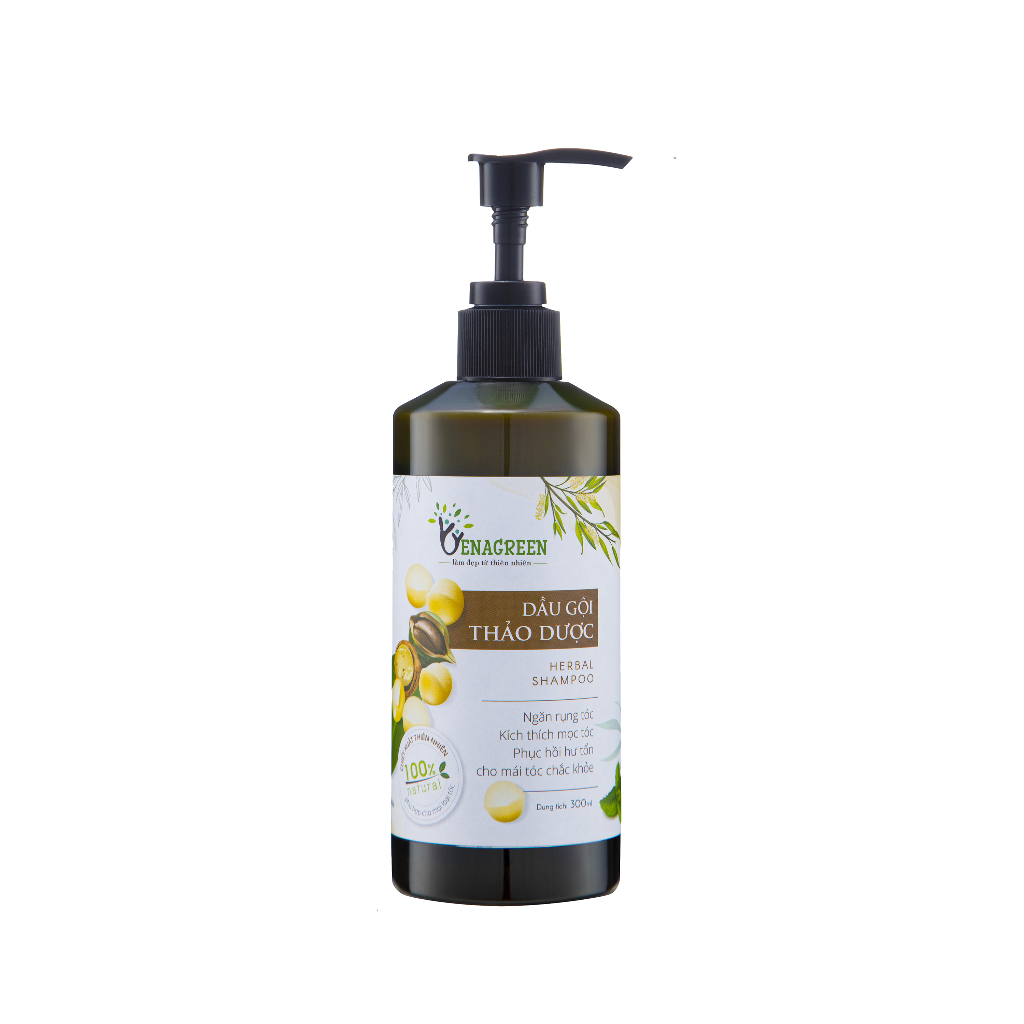 Dầu gội thảo mộc VenaGreen thiên nhiên sạch gàu nhanh mọc tóc chai gội - xả 300ml