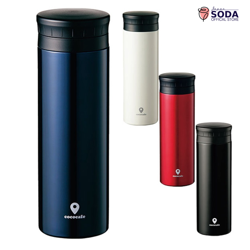 Bình giữ nhiệt chính hãng Coco Café Inox cao cấp  500ml 4 màu Trắng - Đỏ - Xanh - Đen