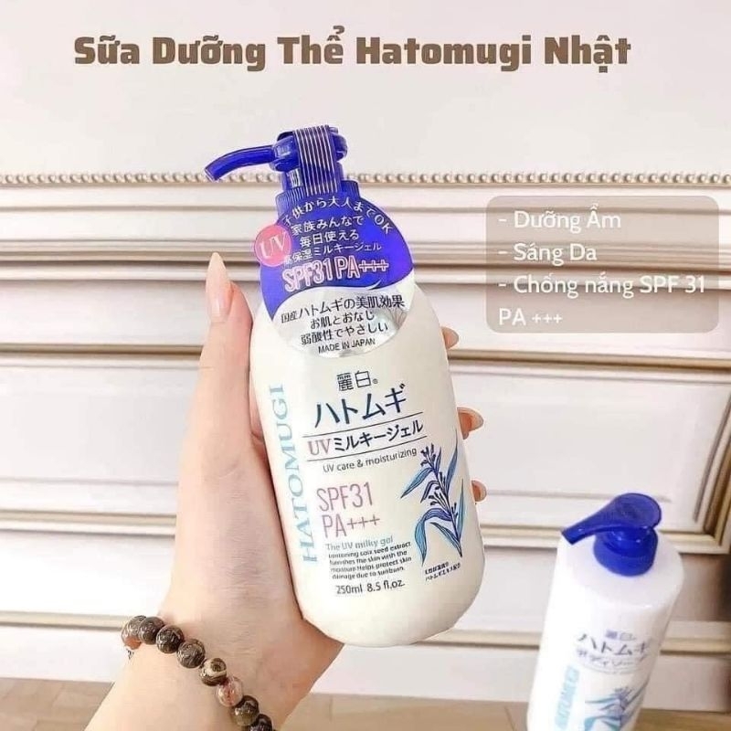 Sữa dưỡng thể Hatomugi chống nắng, dưỡng ẩm và làm sáng da SPF31+ PA++++