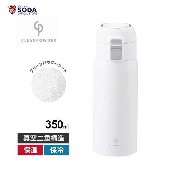 Bình giữ nhiệt Inox nắp bật cao cấp nhập khẩu Nhật Bản 350ml 2 màu Xanh - Trắng
