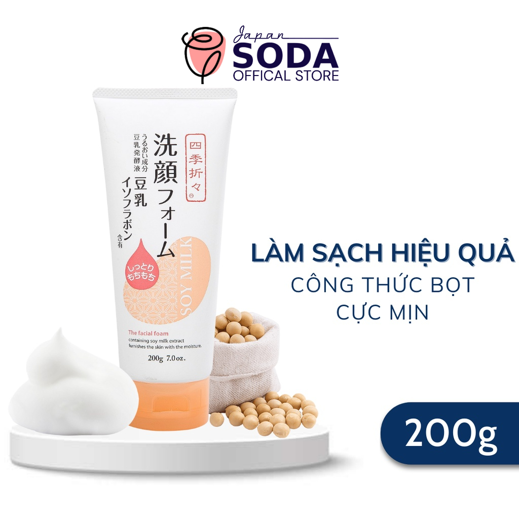 Sữa rửa mặt Shikioriori chiết xuất từ đậu nành dưỡng trắng, giữ ẩm, mịn da 200g