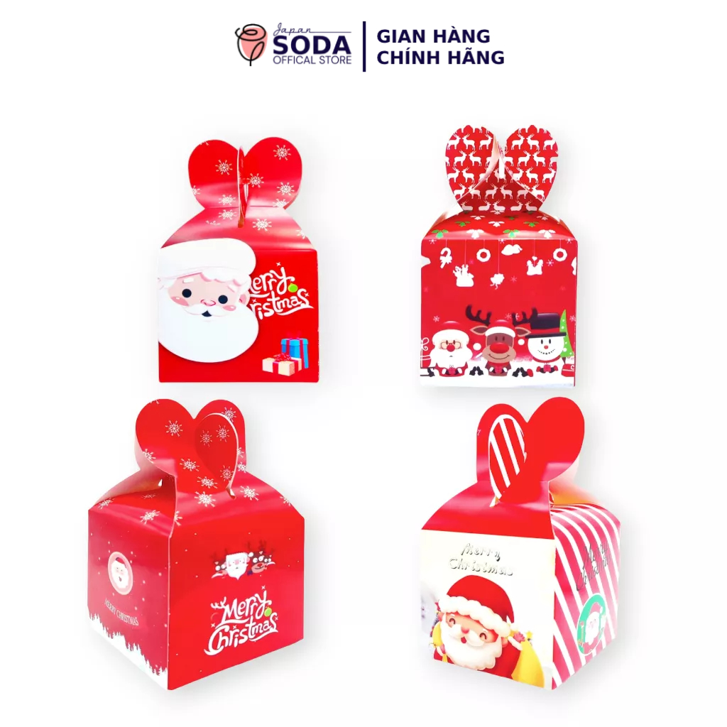 Hộp đựng quà Noel dùng để gói quà tặng, trang trí giáng sinh cho các bé 8 mẫu