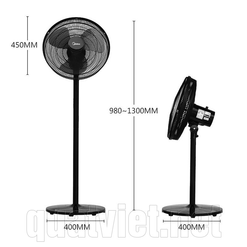 Quạt điện đứng cao cấp Midea FS40-15Q.FS40-15QR Điều khiển từ xa. Quạt đứng Toshiba, HÀNG CHÍNH HÃNG