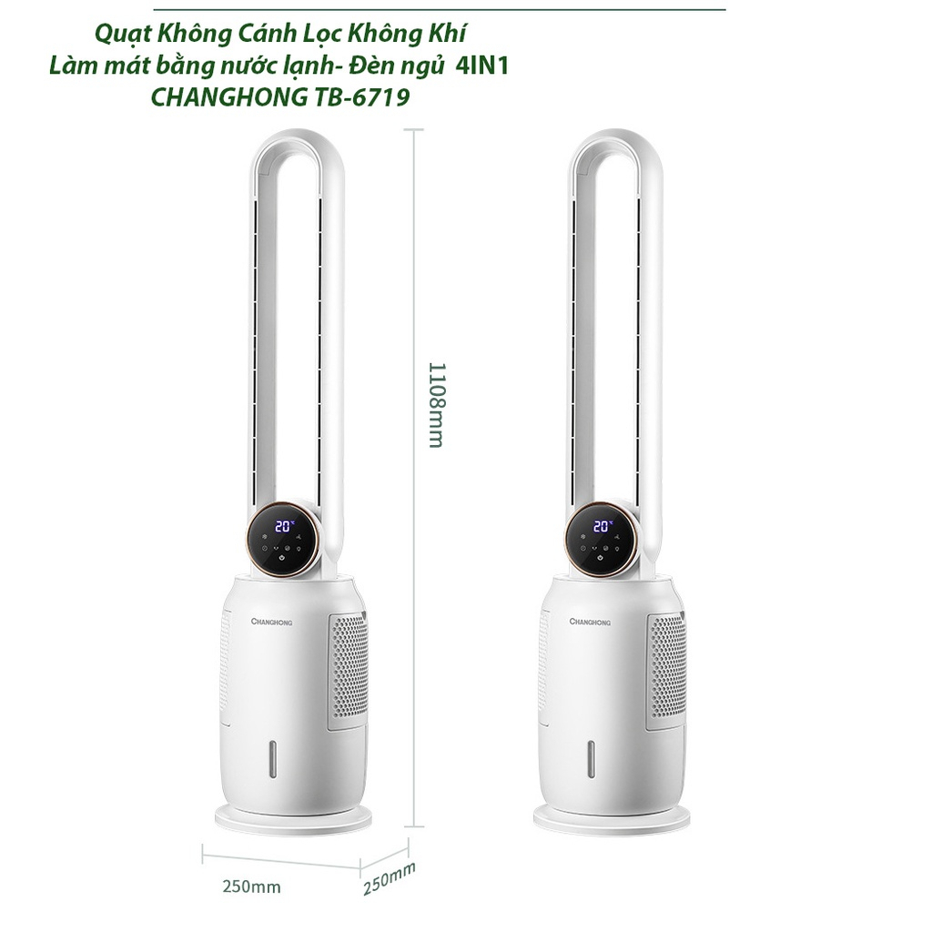 Quạt Không Cánh Lọc Không Khí Làm Mát Bằng Hơi Nước- Khử Trùng UV 5IN1 CHANGHONG- Bảo Hành 12 Tháng