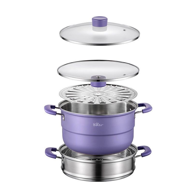 (SẴN HÀNG) Nồi lẩu-nướng Bear 3 in 1 kèm khay hấp-  -Bh 12 tháng ..