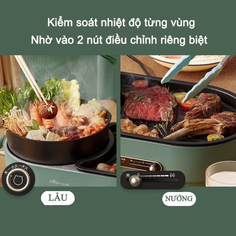 Lẩu nướng Đa năng Bear Bear DKL-C15L1, chính hãng, bảo hành 12 tháng!