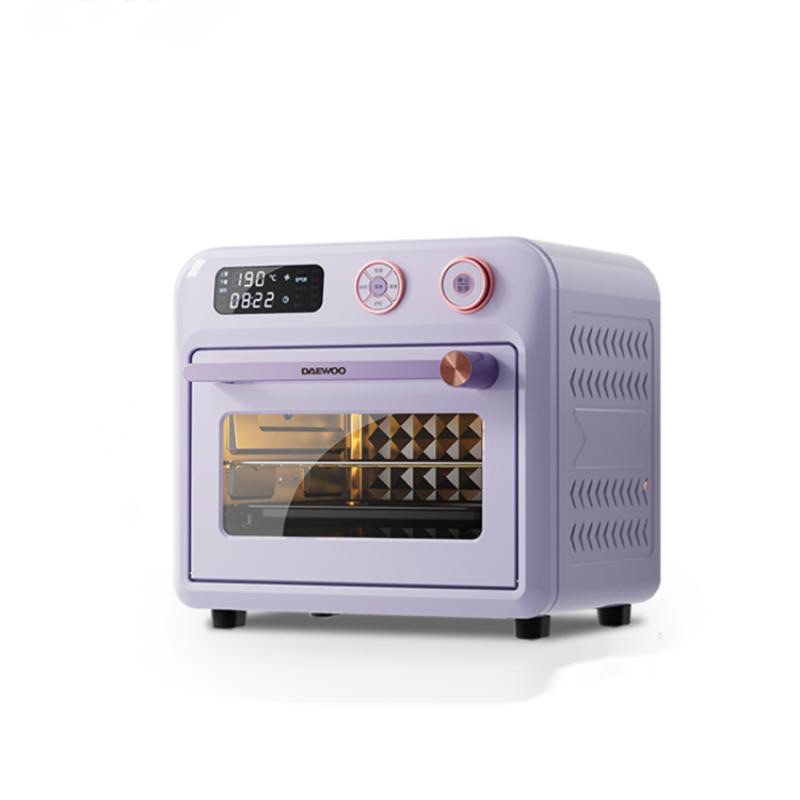 Lò nướng đa năng nồi chiên không dầu kiêm lò nướng đối lưu Daewoo thông minh màu tím pastel dung tích 18L