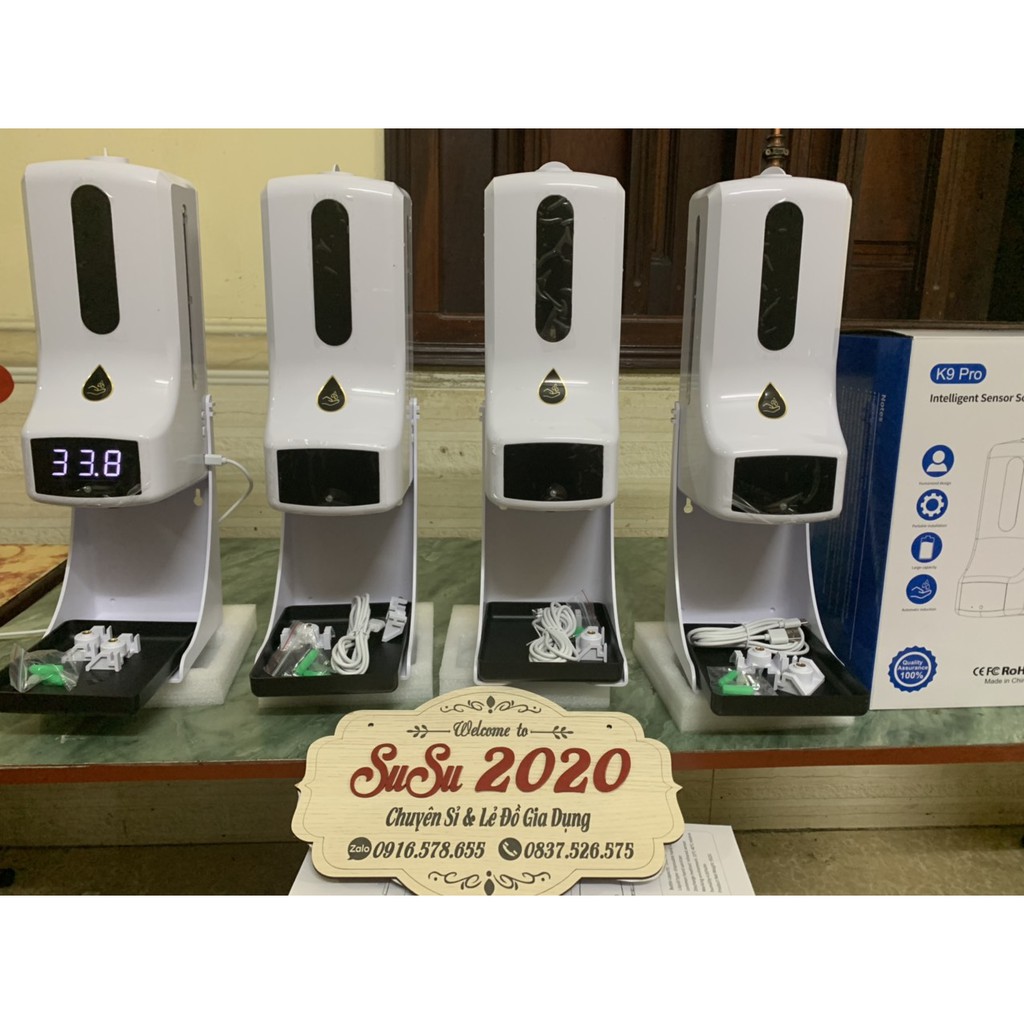 Máy khử khuẩn K9 pro plus  đo thân nhiệt tự động cảm ứng- máy sát khuẩn dùng trong mùa dịch