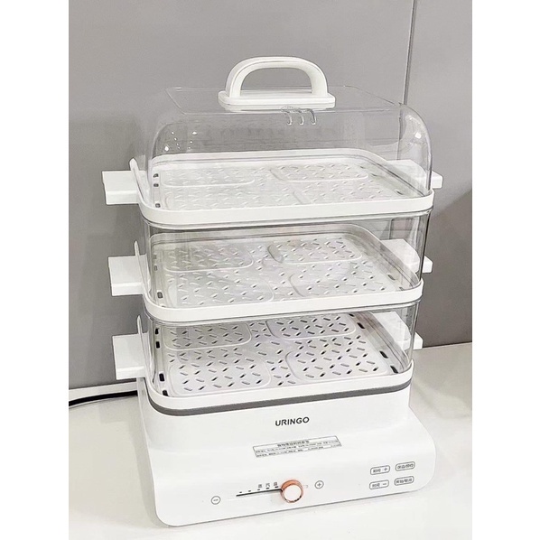 Nồi Hấp Thực Phẩm Uringo 3 Tầng Dung Tích 18L Siêu Tiện Lợi - Chính hãng