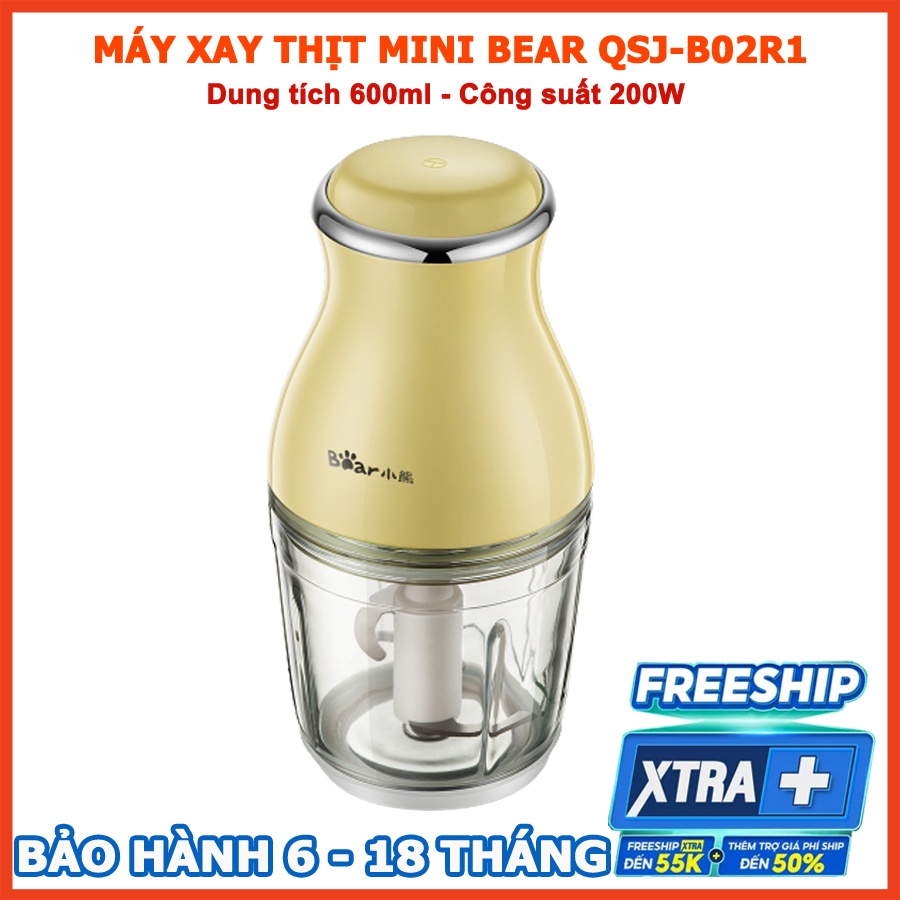 Máy xay thịt mini Bear 0.6L máy xay ăn dặm cho bé, HomeMart – Hàng chính hãng.