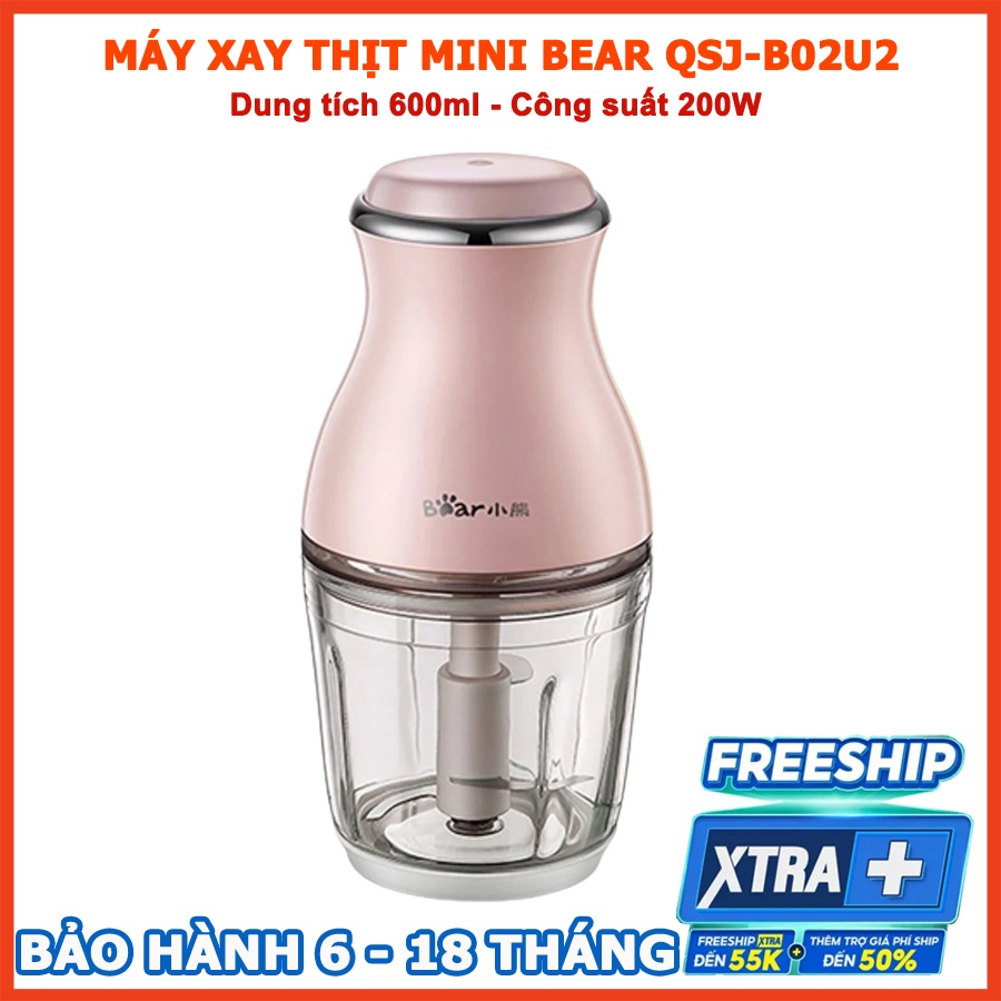 Máy xay thịt mini Bear 0.6L máy xay ăn dặm cho bé, HomeMart – Hàng chính hãng.