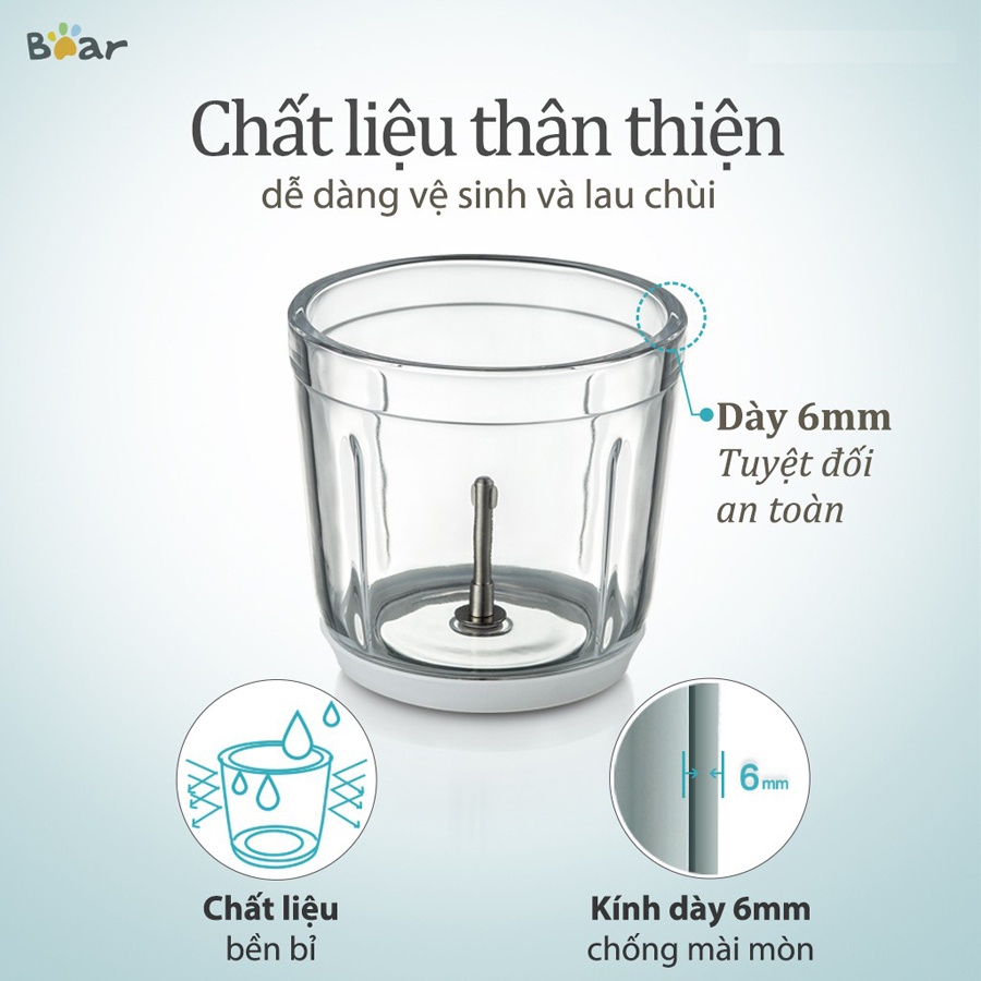 Máy xay thịt mini Bear 0.6L máy xay ăn dặm cho bé, HomeMart – Hàng chính hãng.