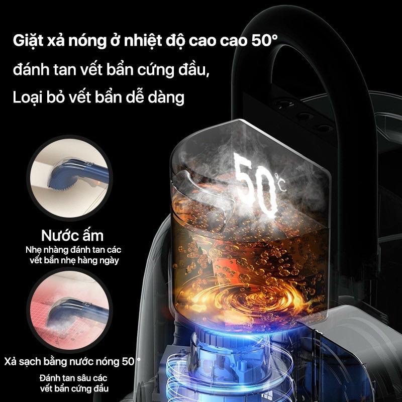 [Kèm 5 Đầu Hút ]Máy Hút/máy giặt Sofa Deerma BY200 ( kèm 2 chai nước giặt) giặt thảm, sofa vải, rèm.