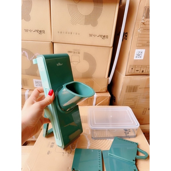 Bộ hộp dụng cụ Bear, cắt, gọt, bào sợi rau củ có nắp đậy