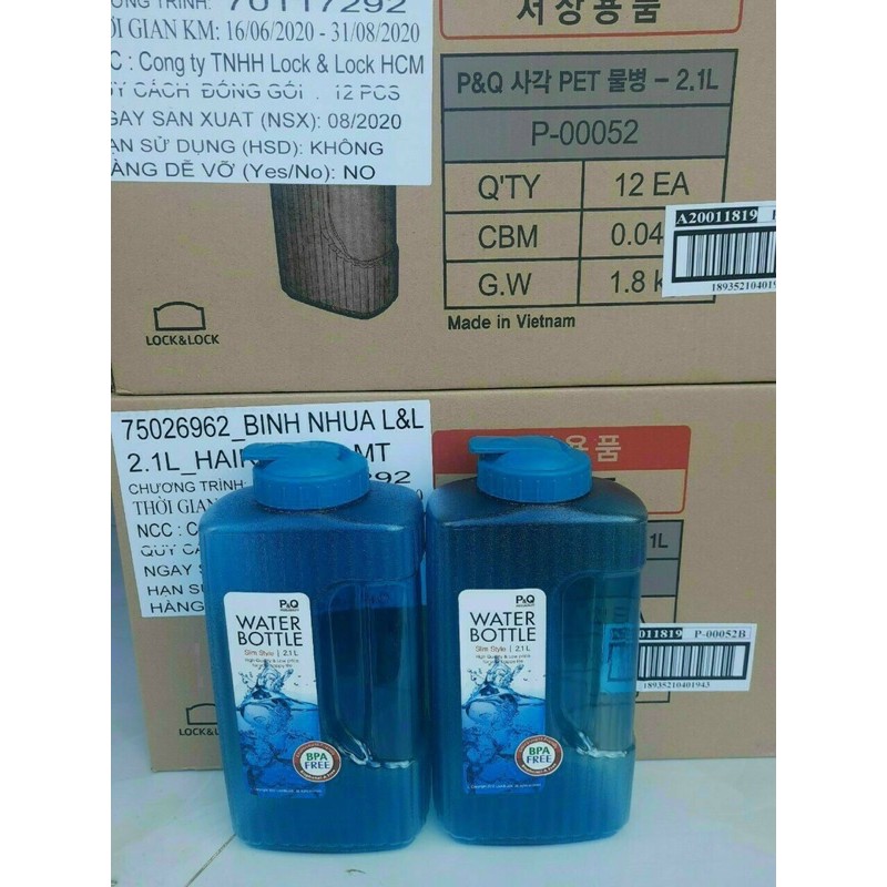 Bình đựng nước Lock&Lock 2,1L siêu bền
