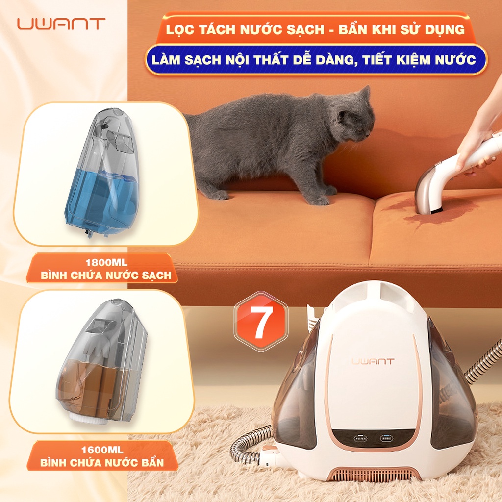 CHÍNH HÃNG-BẢO HÀNH 12 THÁNG- MÁY GIẶT THẢM, SÔ PHA DIỆT KHUẨN SẤY KHÔ CÔNG SUẤT CAO UWANNTT B100 MỚI 100%