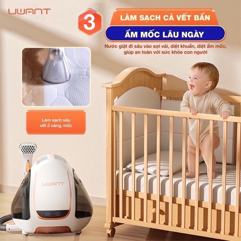 CHÍNH HÃNG-BẢO HÀNH 12 THÁNG- MÁY GIẶT THẢM, SÔ PHA DIỆT KHUẨN SẤY KHÔ CÔNG SUẤT CAO UWANNTT B100 MỚI 100%