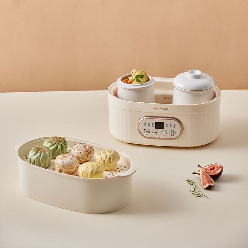 Nồi Hấp Mini Trứng Rau Củ Quả Hai Tầng Bear Chính Hãng