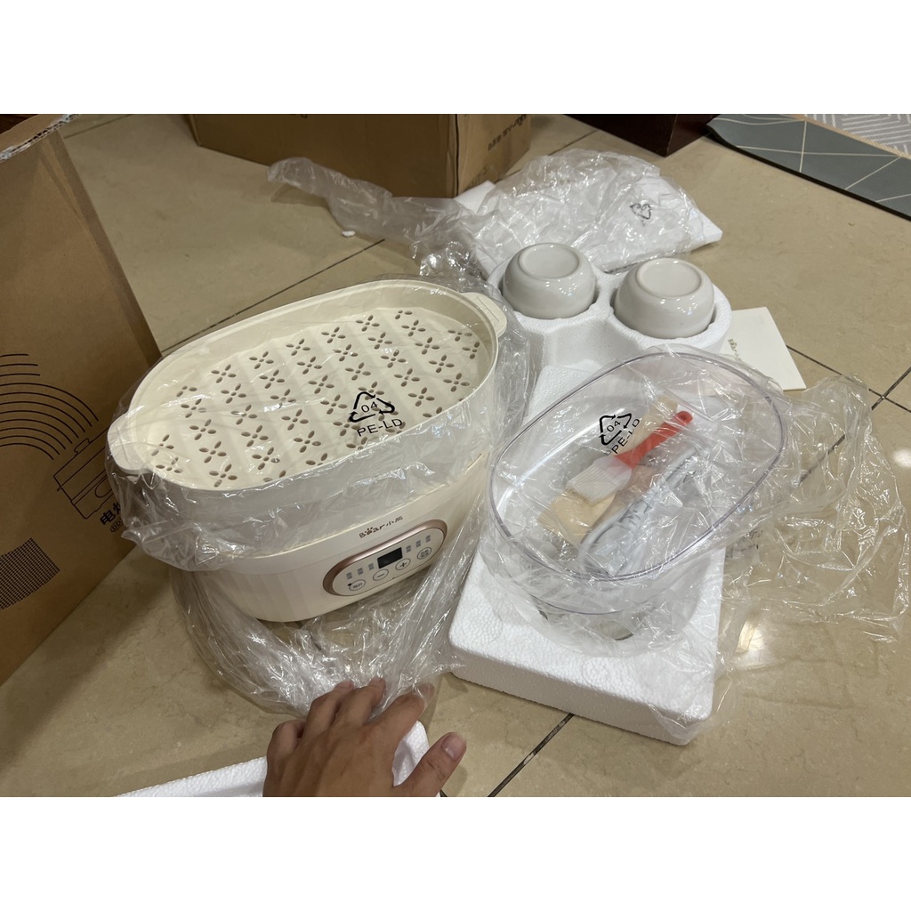 Nồi Hấp Mini Trứng Rau Củ Quả Hai Tầng Bear Chính Hãng
