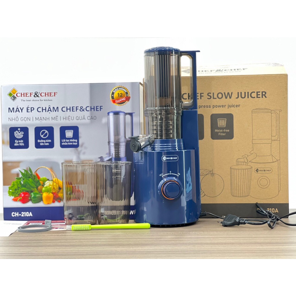 MÁY ÉP NGUYÊN QUẢ TỐC ĐỘ CHẬM CHEF&CHEF CH-333 - HÀNG CHÍNH HÃNG - BH 12 THÁNG