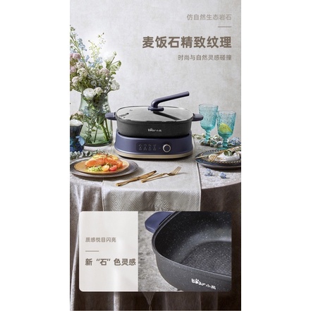 [Sẵn+Chính hãng BH] Nồi Lẩu Nướng Điện Uyên Ương  Đa Năng Chống Dính BEAR DHG-C60D1 6L Tháo Rời Bảo