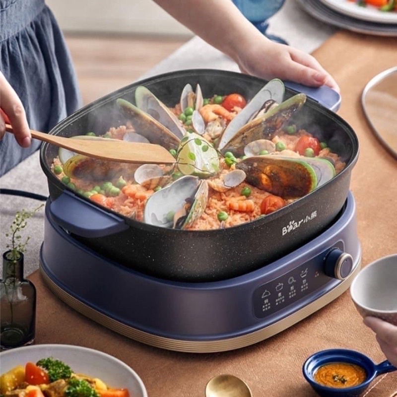 [Sẵn+Chính hãng BH] Nồi Lẩu Nướng Điện Uyên Ương  Đa Năng Chống Dính BEAR DHG-C60D1 6L Tháo Rời Bảo