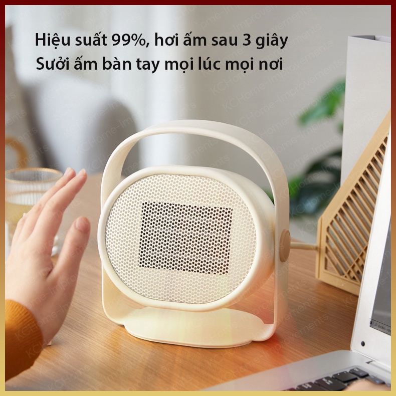 [SẴN] Quạt Sưởi Mini Để Bàn Bear,Tiết Kiệm Điện, 500W, KC Home, BH 06 Tháng 5.0