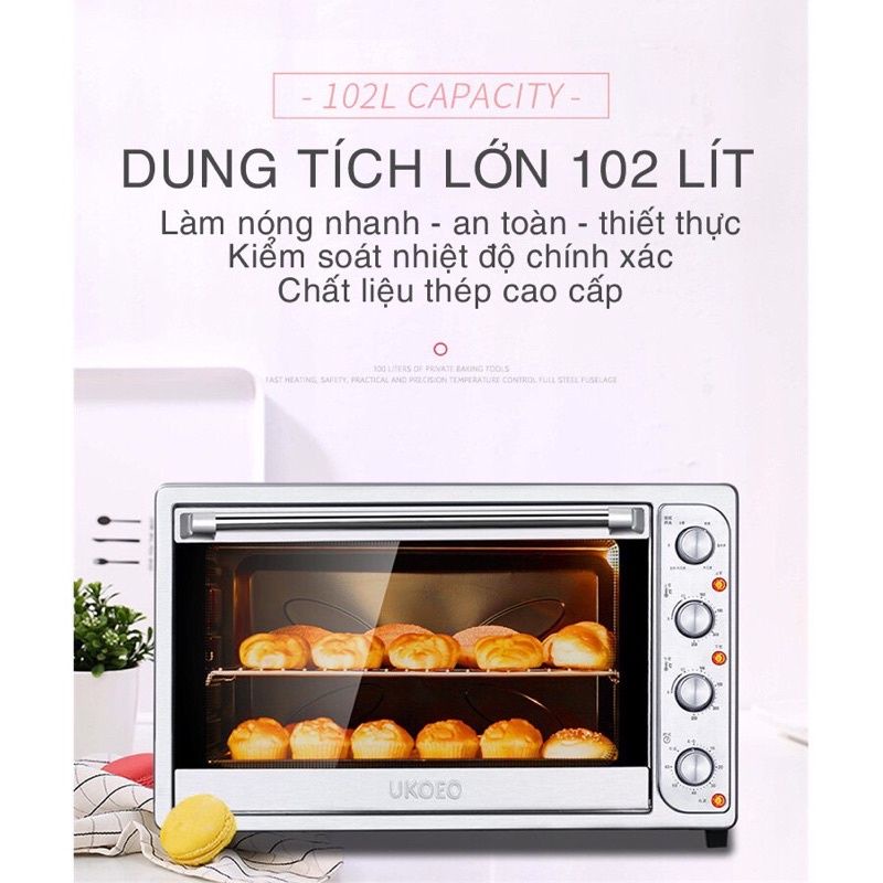 ❤{CÓ ĐỐI LƯU} lò nướng ukoeo 102L💥 Hà Nội là em ship ngay!!!