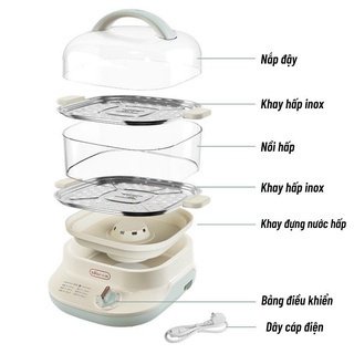 Nồi Hấp Hai Tầng Bear DZG-C60W9Chính Hãng Dung tích 6L