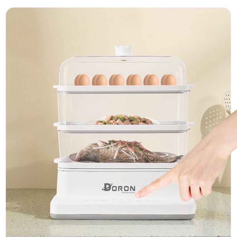 Nồi hấp đa năng 3 tầng Donron dung tích 20L-Hàng có sẵn-Bh 12 tháng