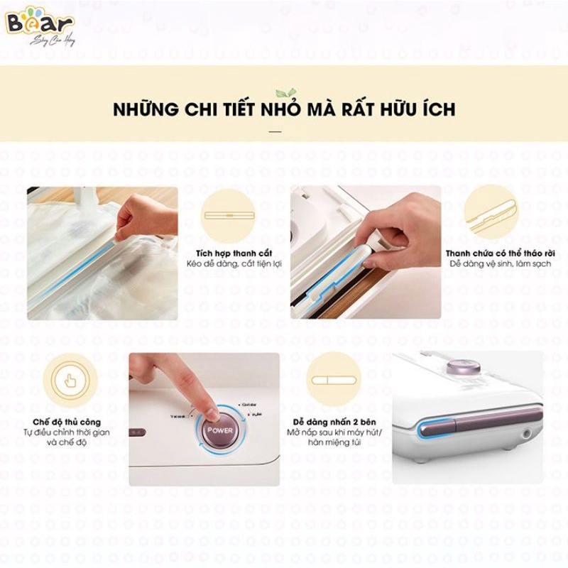 Máy Hút Chân Không Bear ⭐HÀNG CHÍNH HÃNG QUỐC TẾ BẢO HÀNH 12 THÁNG