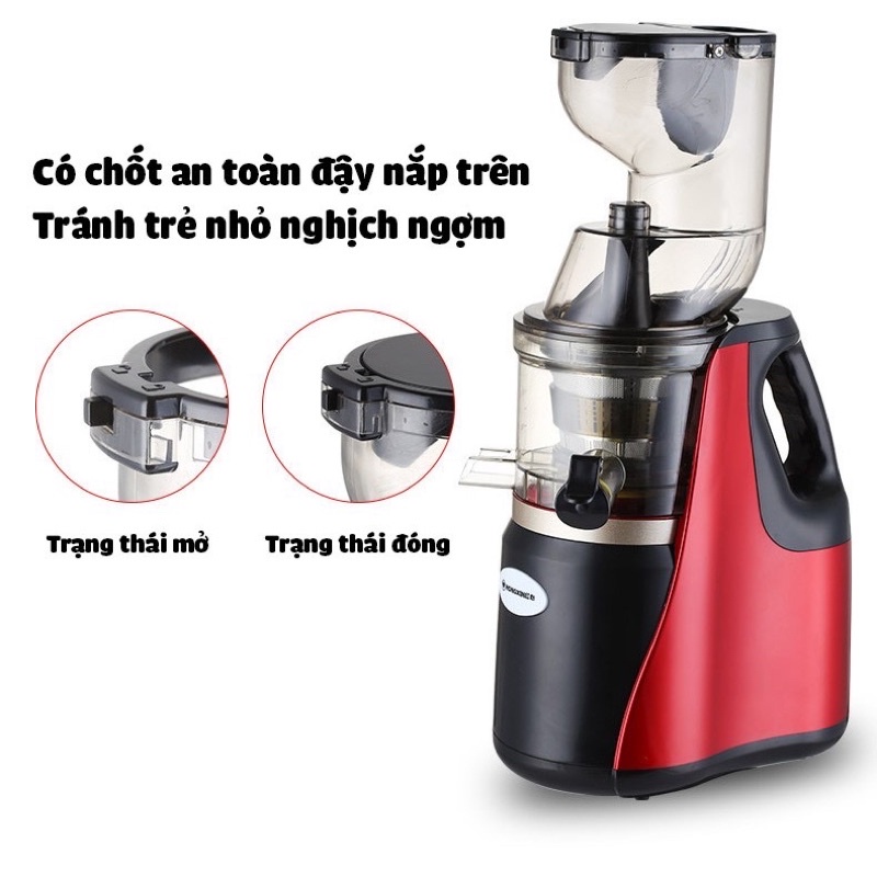 MÁY ÉP CHẬM HONGXIN RH313/BẢN MỚI NHẤT 2021-CỔ TO ÉP KIỆT NƯỚC